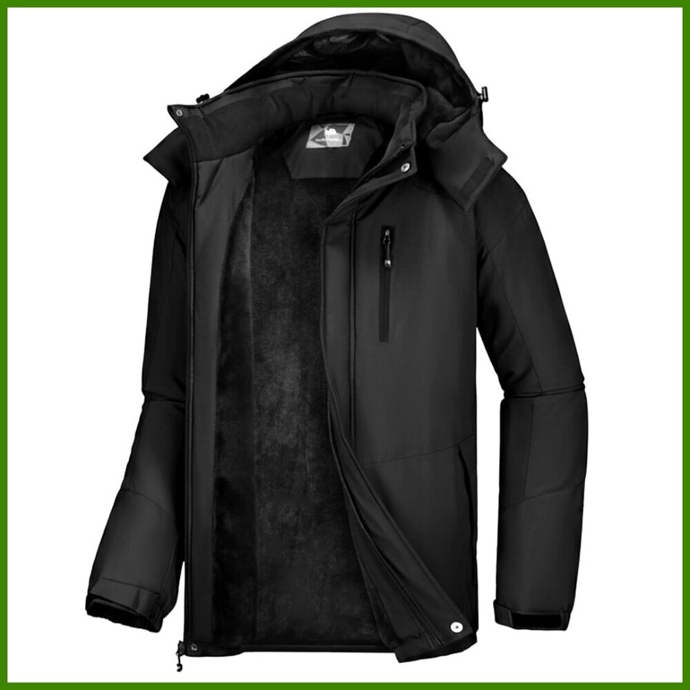 Waterproof Winter Ski Jacket with Faux Fur Fleece Lining